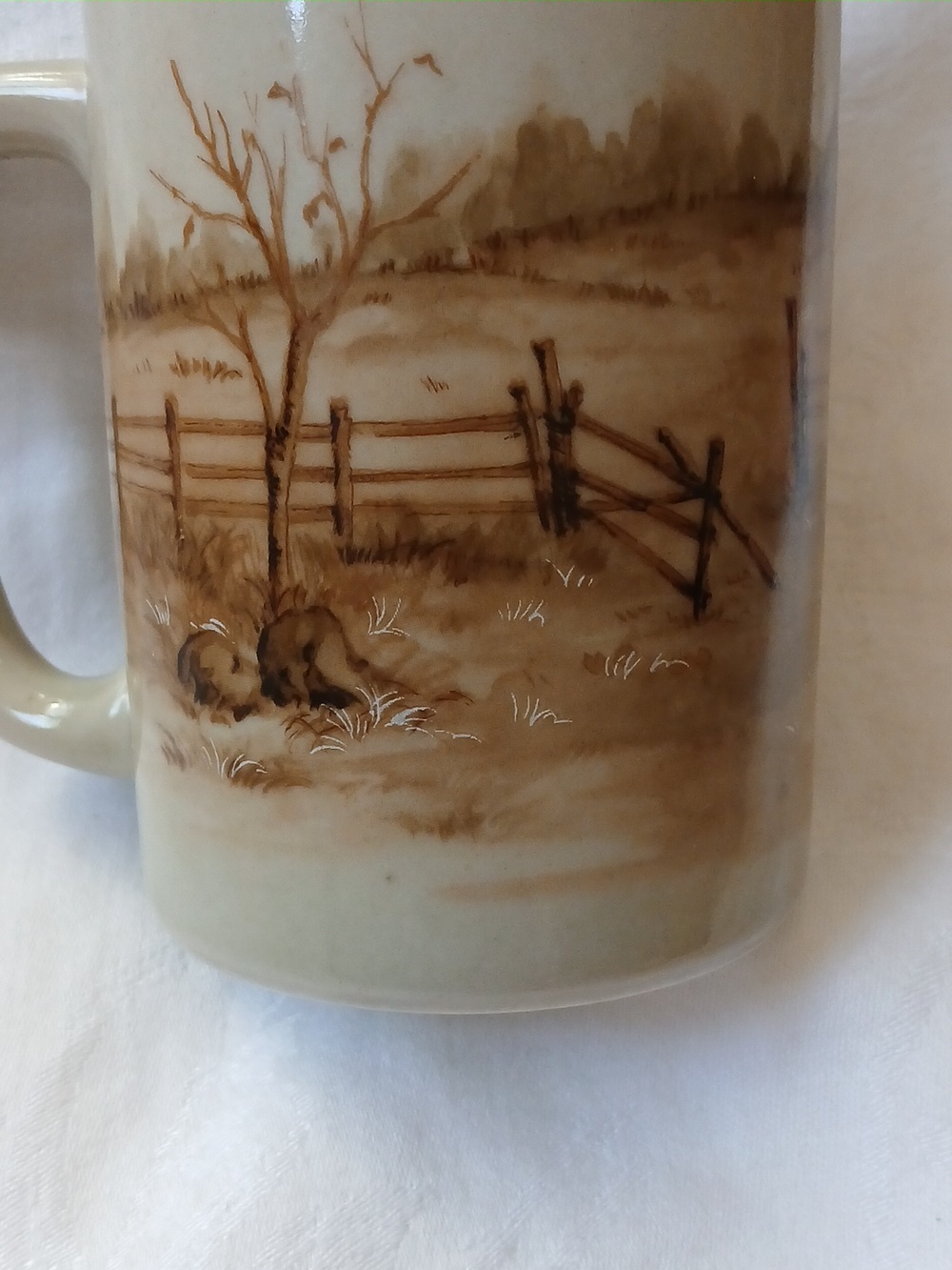 OTAGIRI Ceramic Rooster Chicken Farm Scene Coffee Mug - Picture 2 of 6